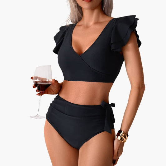 Women's High Waisted Backless Bikini Set - Fashinoza
