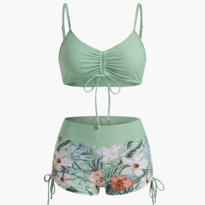 Women's Floral High Waisted Two Piece Bikini Set