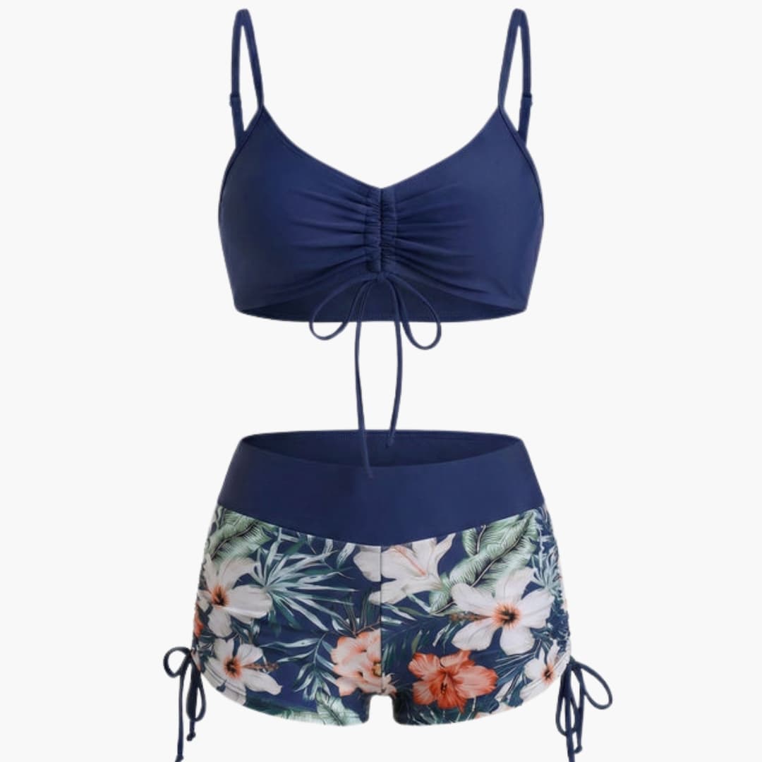 Women's Floral High Waisted Two Piece Bikini Set