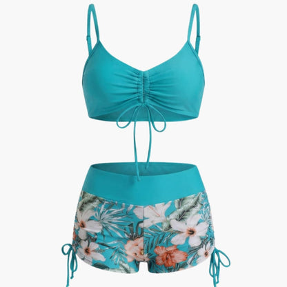 Women's Floral High Waisted Two Piece Bikini Set