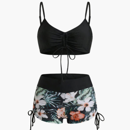 Women's Floral High Waisted Two Piece Bikini Set