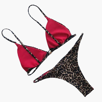 Women's High Waisted Leopard Bikini Set