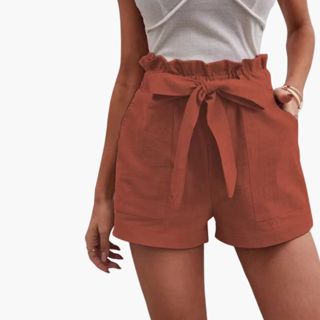 Women's High Waisted Drawstring Shorts with Pockets