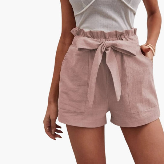 Women's High Waisted Drawstring Shorts with Pockets - Fashinoza