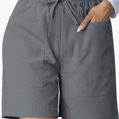 Women's Wide Leg Shorts High Waisted with Pockets - Fashinoza