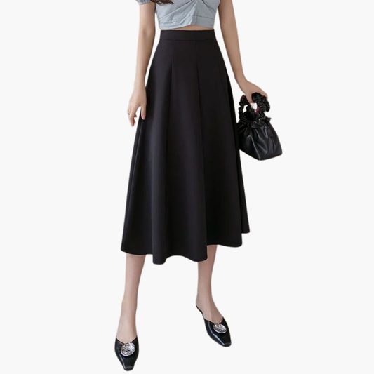 Women's High Waist Midi A-Line Skirt - Fashinoza