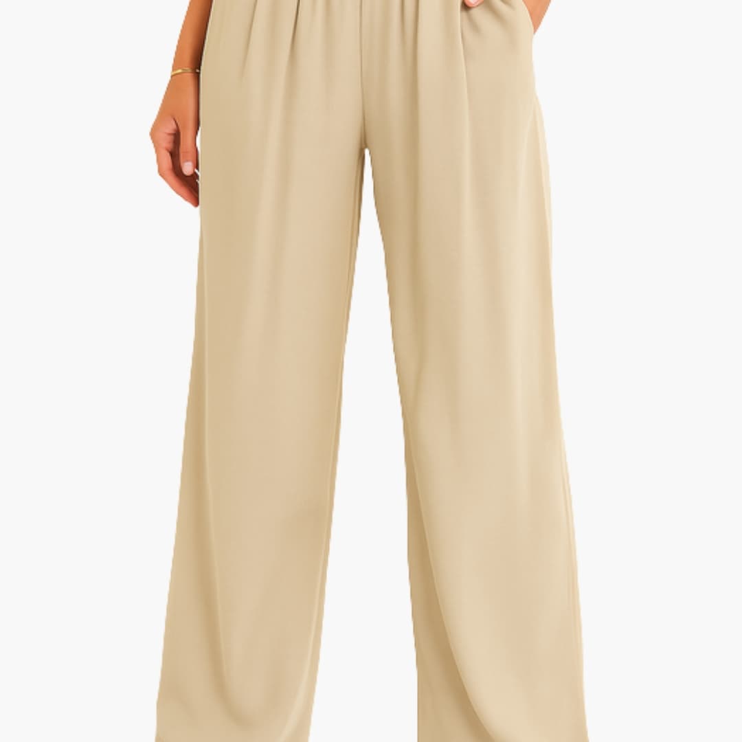 Women's High Waist Elastic Pants Wide Leg