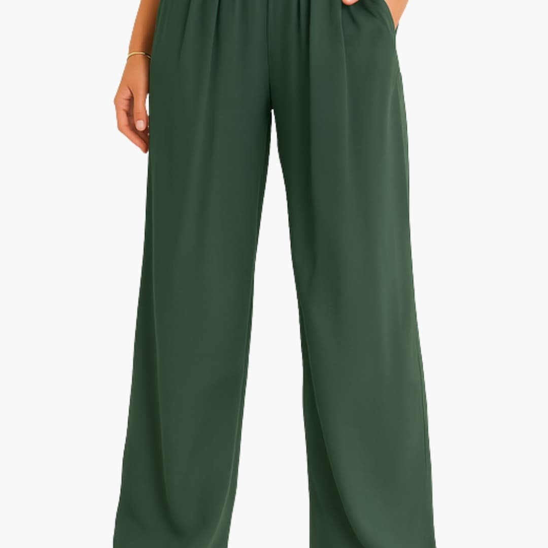 Women's High Waist Elastic Pants Wide Leg