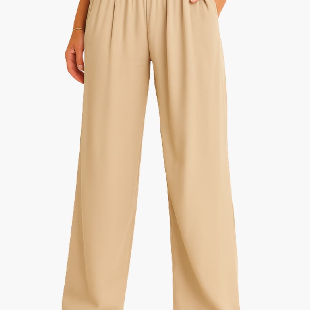 Women's High Waist Elastic Pants Wide Leg