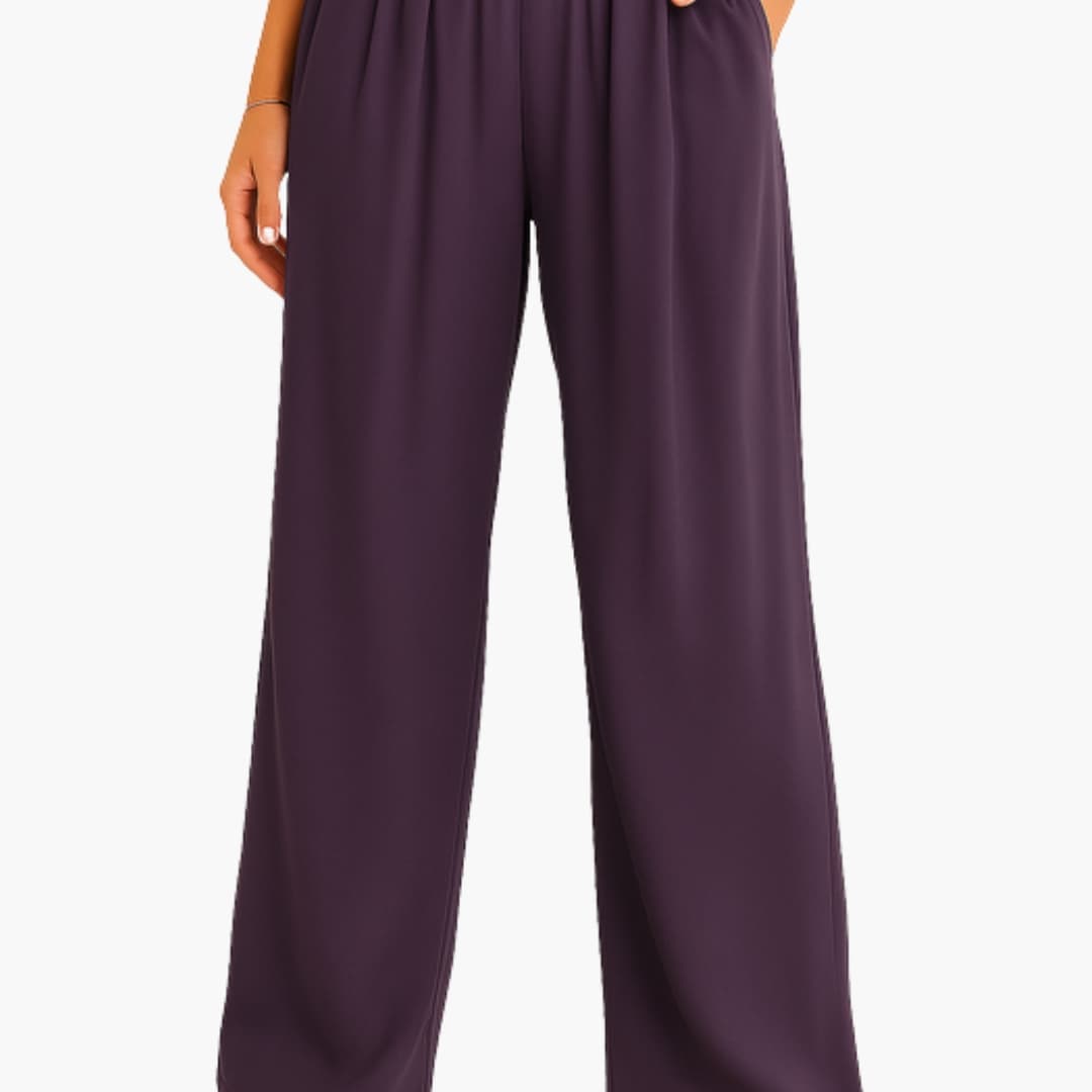 Women's High Waist Elastic Pants Wide Leg