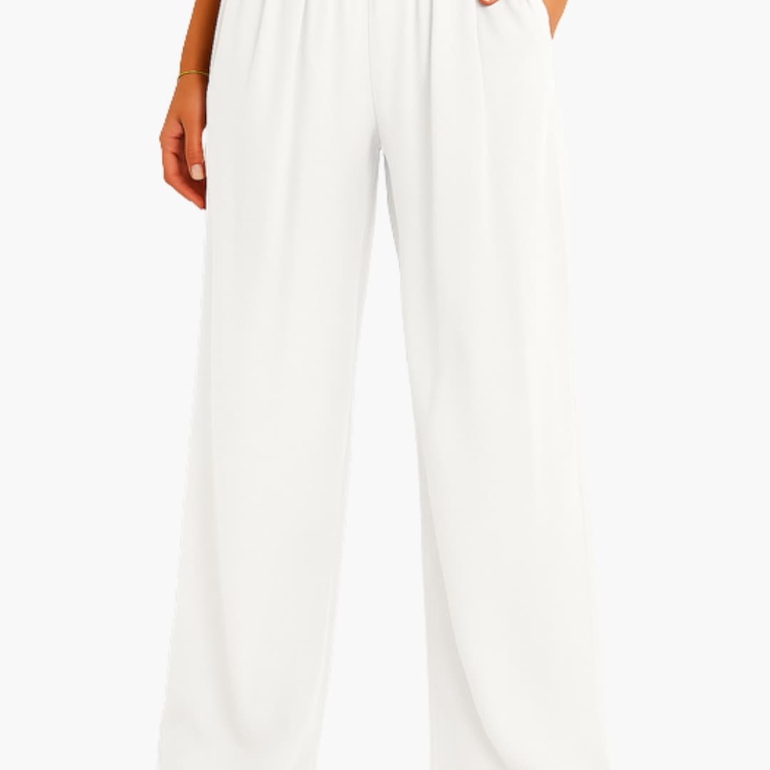 Women's High Waist Elastic Pants Wide Leg