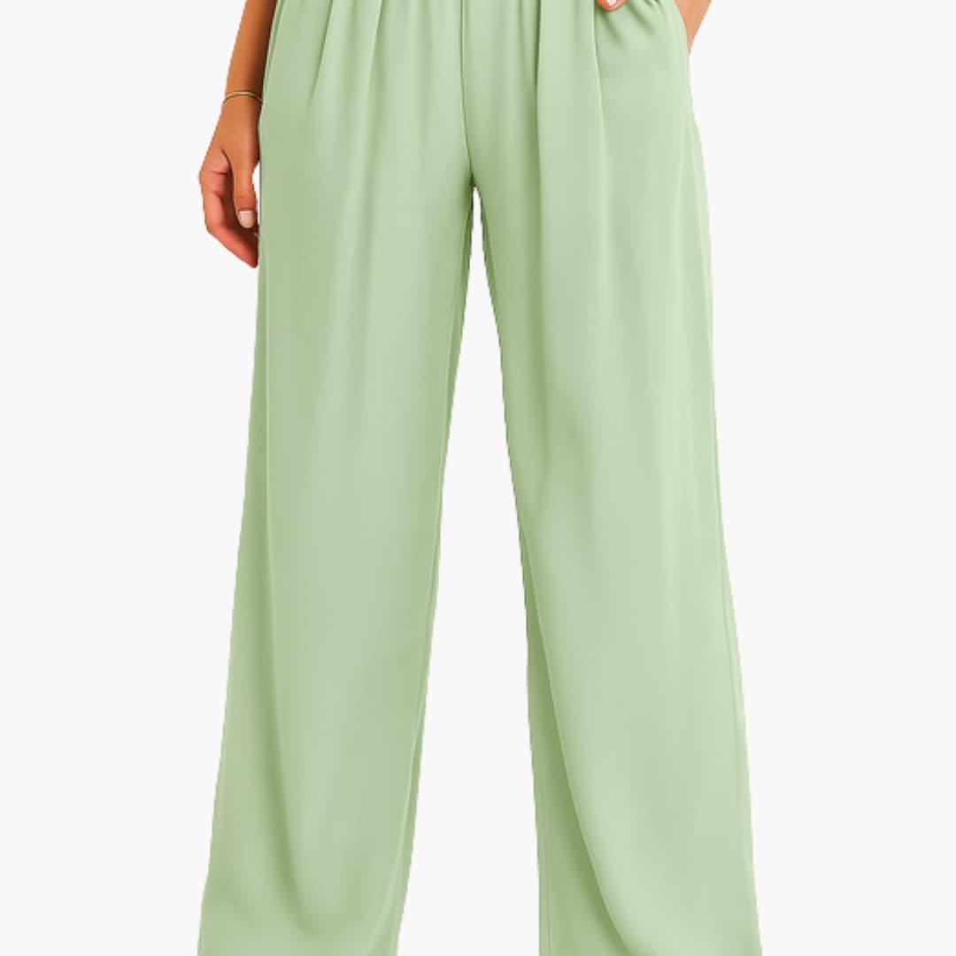 Women's High Waist Elastic Pants Wide Leg