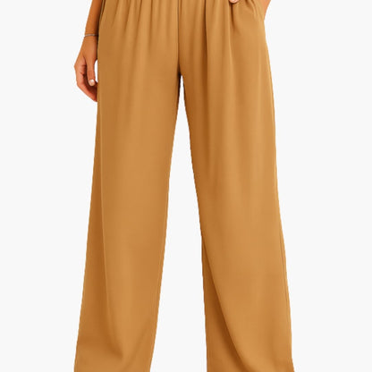 Women's High Waist Elastic Pants Wide Leg