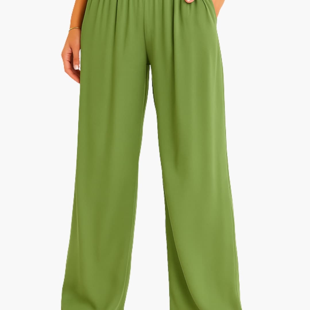 Women's High Waist Elastic Pants Wide Leg