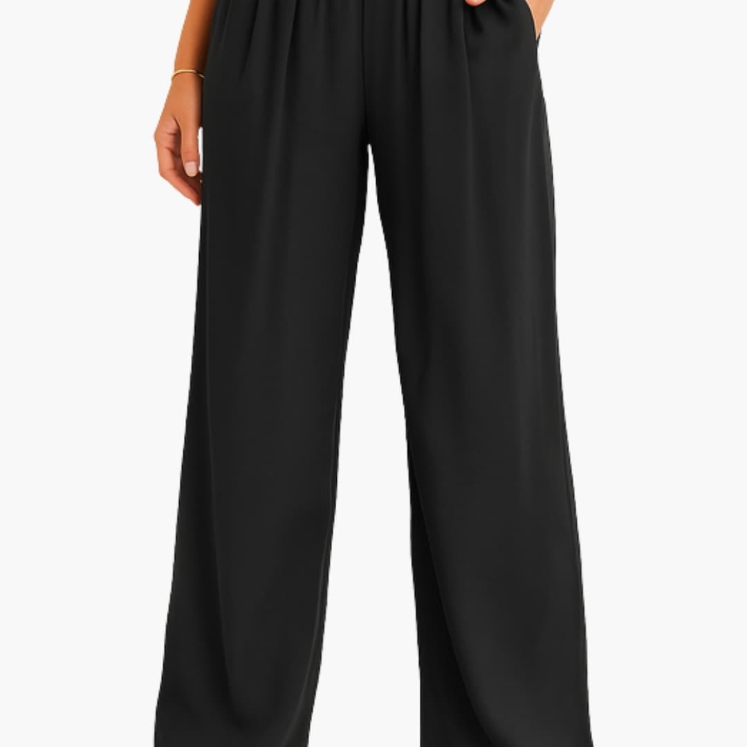 Women's High Waist Elastic Pants Wide Leg