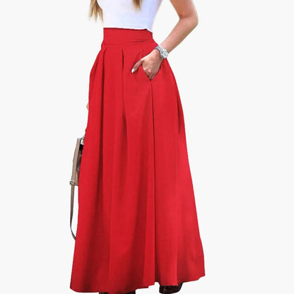 Women's Pleated Midi Skirt High Waist