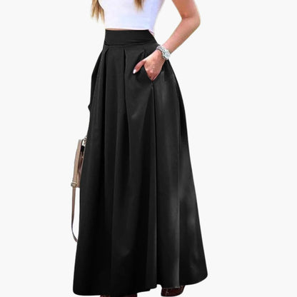 Women's Pleated Midi Skirt High Waist