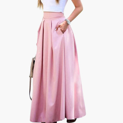 Women's Pleated Midi Skirt High Waist