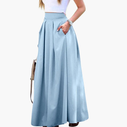 Women's Pleated Midi Skirt High Waist