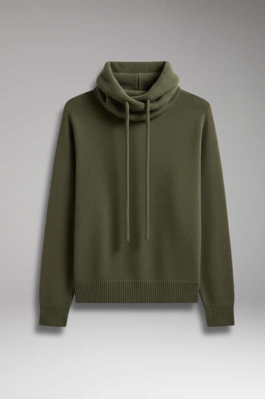 Women's Hooded Sweatshirt High Neck Drawstring - 
Fashinoza