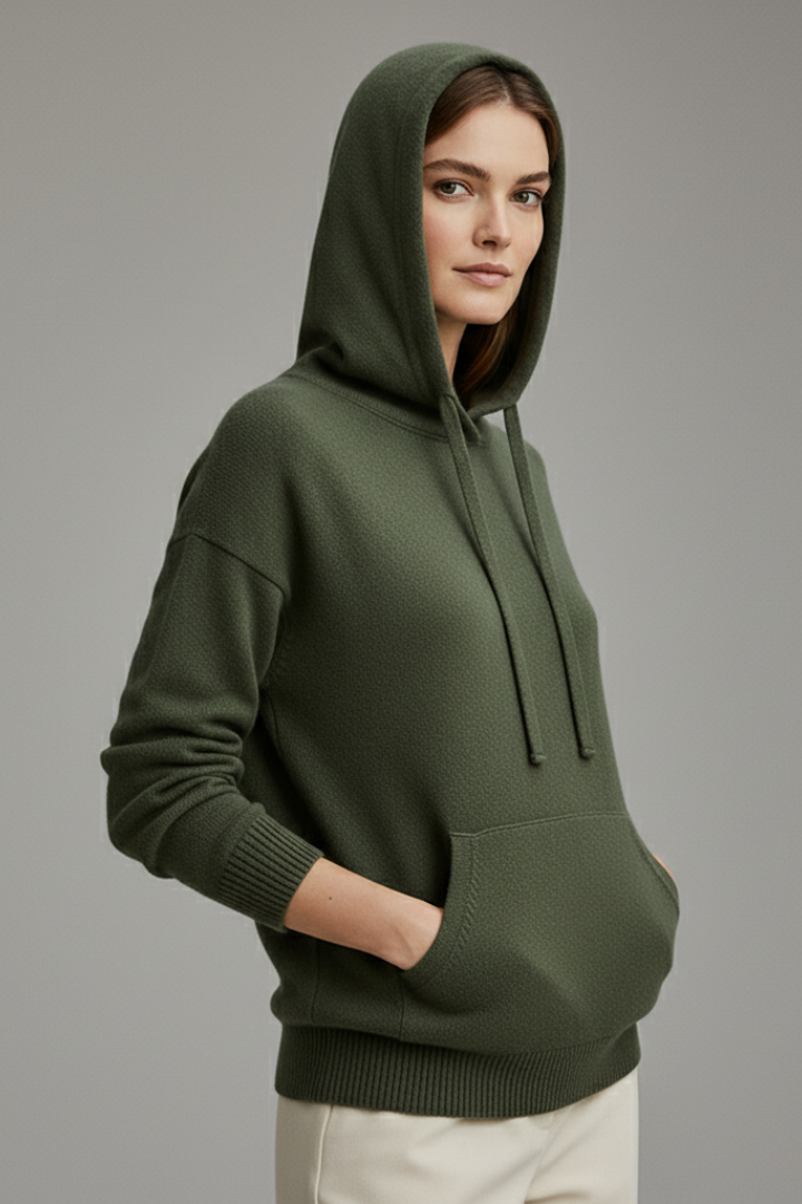 Women's Hooded Sweatshirt High Neck Drawstring