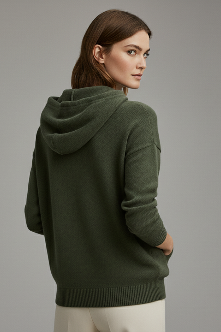 Women's Hooded Sweatshirt High Neck Drawstring