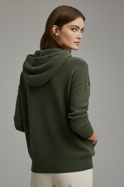 Women's Hooded Sweatshirt High Neck Drawstring