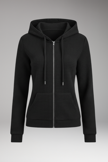 Women's Zipper Hoodie Drawstring Adjustable - 
Fashinoza