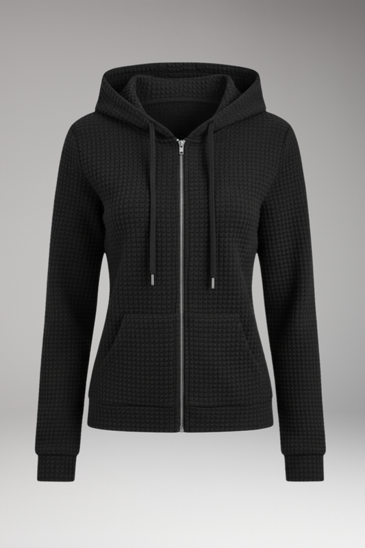 Women's Zipper Hoodie Drawstring Adjustable - 
Fashinoza