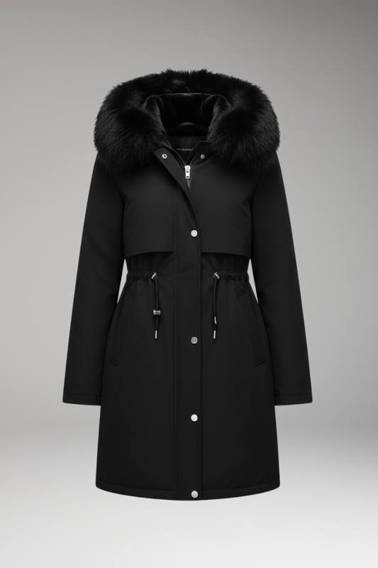 Women's Faux Fur Coat Adjustable Waist Jacket - 
Fashinoza