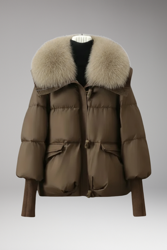 Women's Faux Fur Jacket Ribbed Cuffs - 
Fashinoza