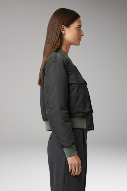 Women's Long Sleeve Jacket Front Zip Closure