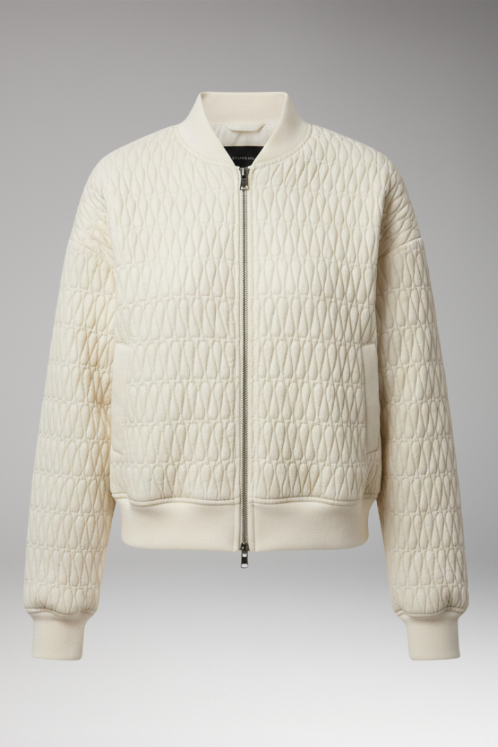 Women's Quilted Jacket Front Zip Closure - 
Fashinoza