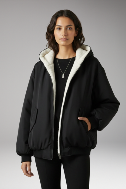 Women's Hooded Jacket Zip Closure
