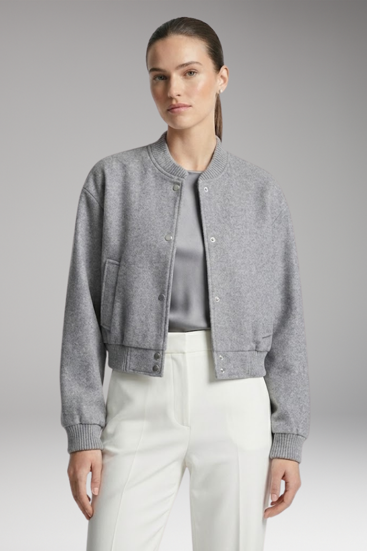 Women's Cropped Jacket Snap Closure