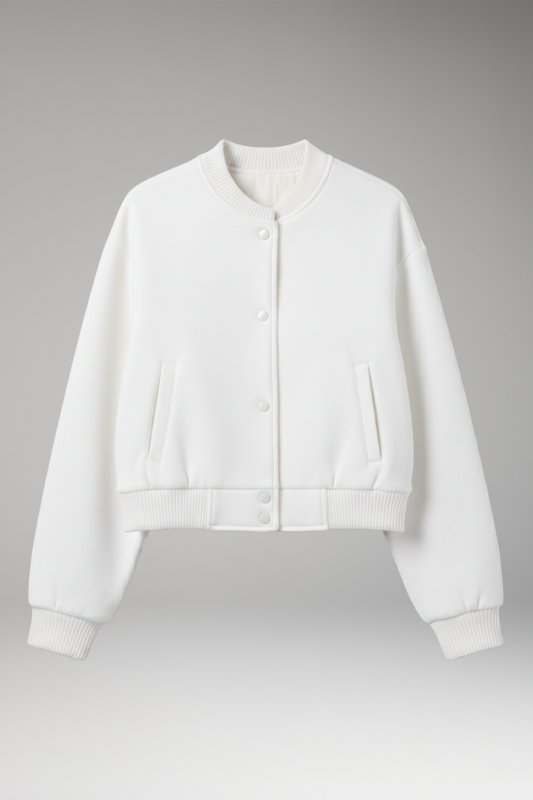 Women's Cropped Jacket Snap Closure - 
Fashinoza