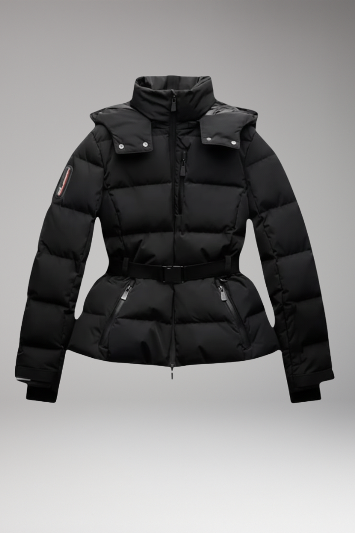Women's Belted Waist Jacket Stand-Up Collar - 
Fashinoza