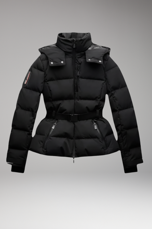 Women's Belted Waist Jacket Stand-Up Collar - 
Fashinoza