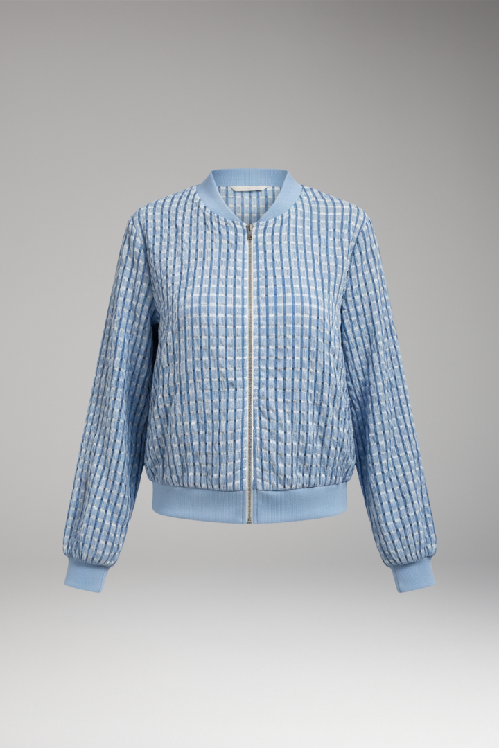 Women's Textured Zip Jacket - 
Fashinoza