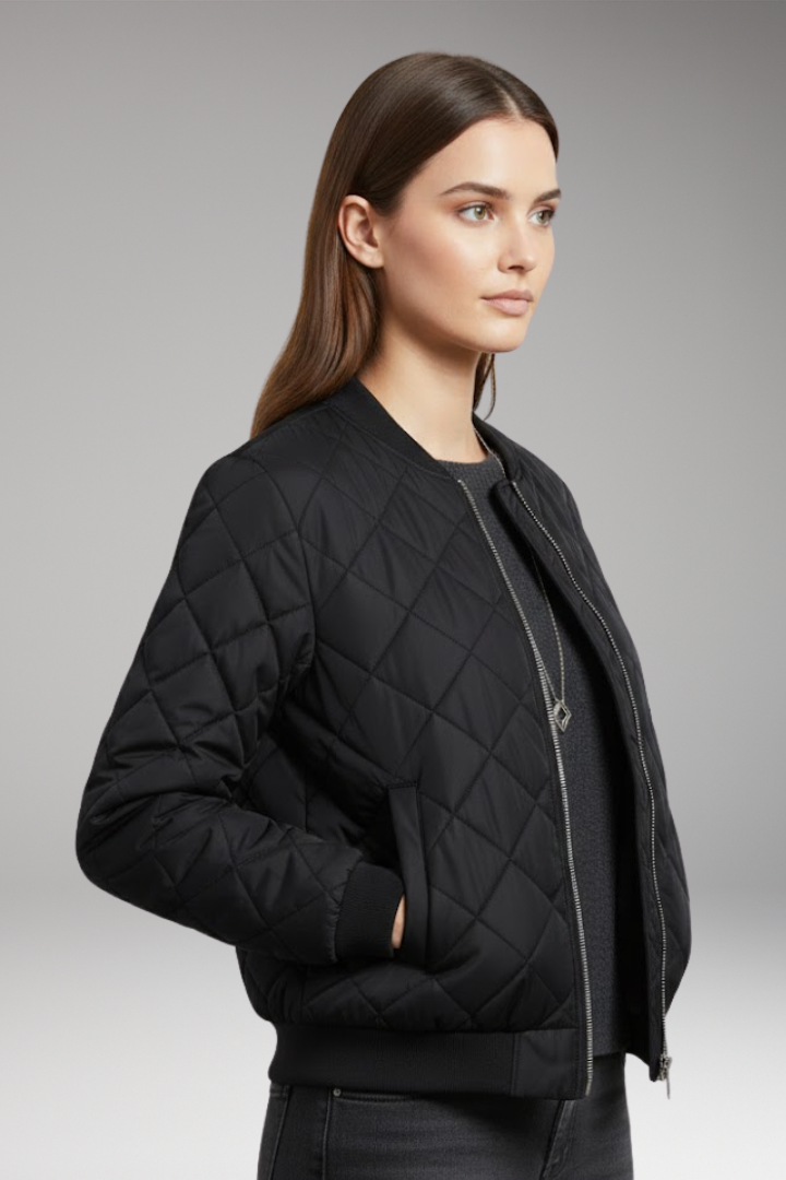 Women's Quilted Zipper Jacket