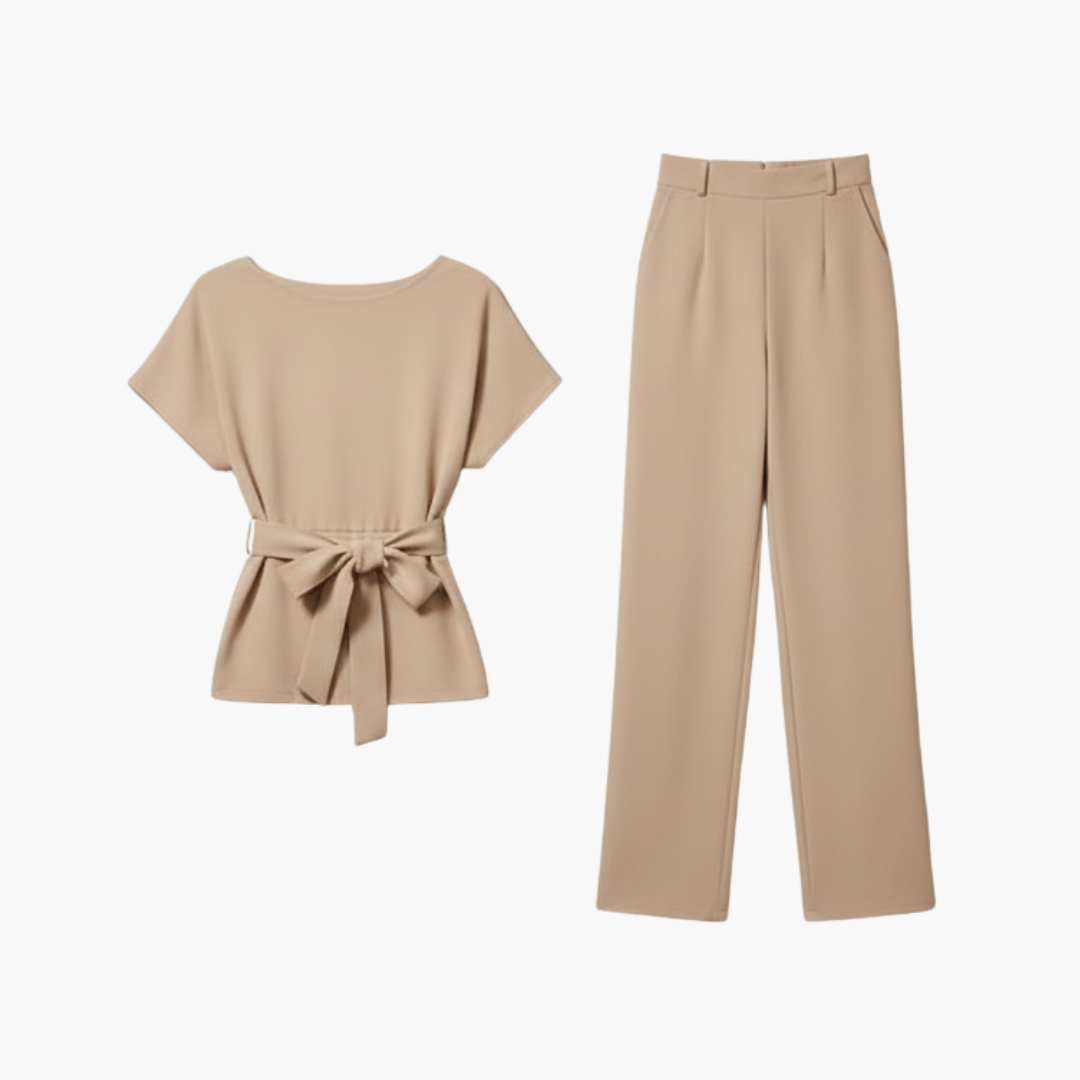 Women's Wide Leg Jumpsuit with Belt - Fashinoza