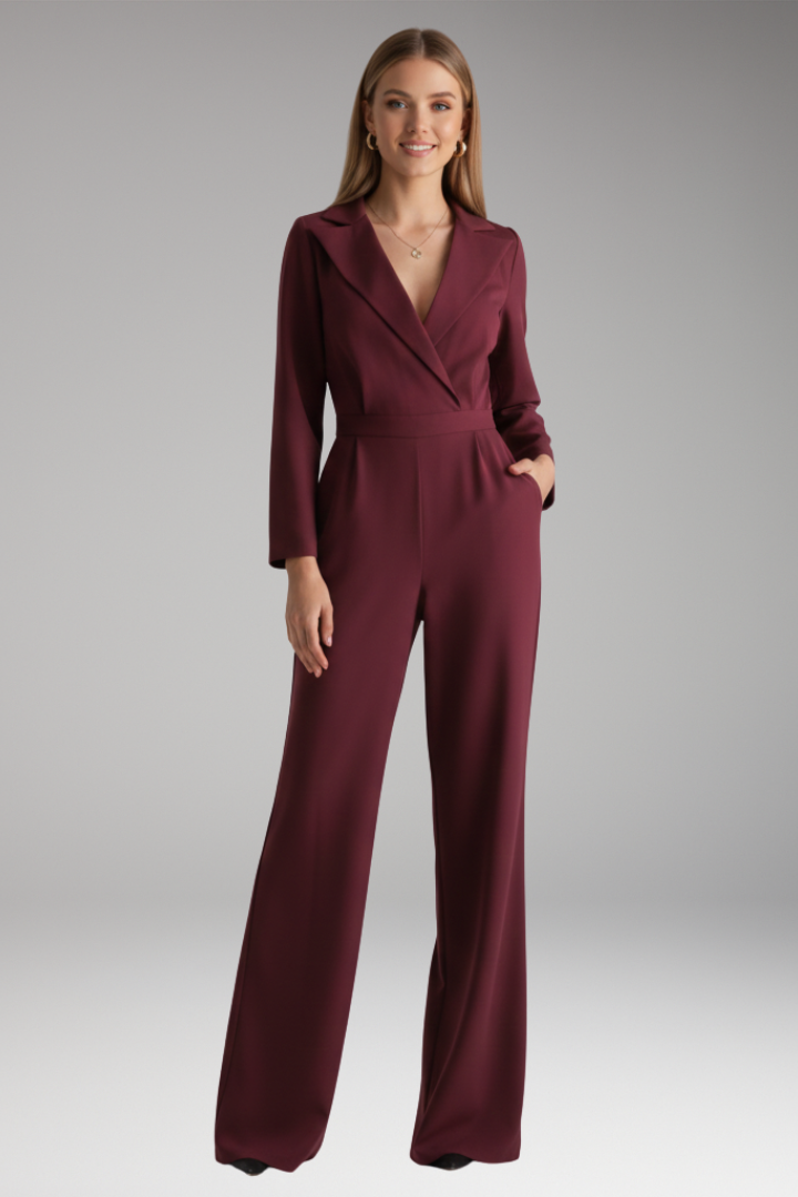 Women's Wide Leg Jumpsuit Shirt Collar