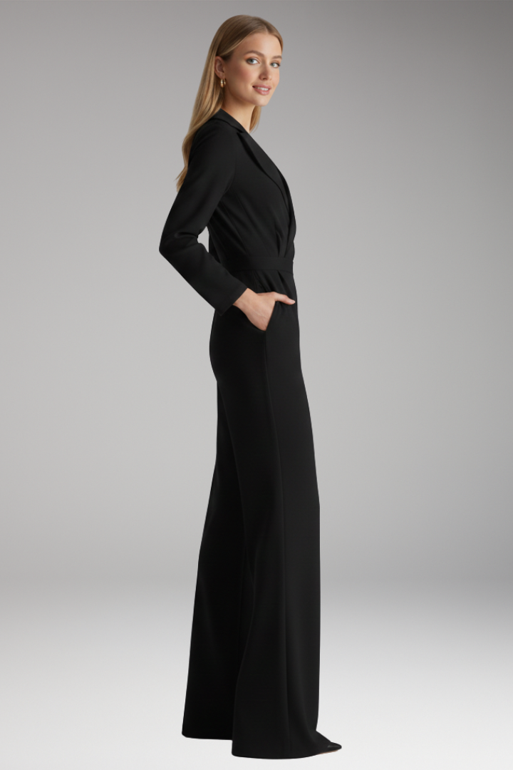 Women's Wide Leg Jumpsuit Shirt Collar