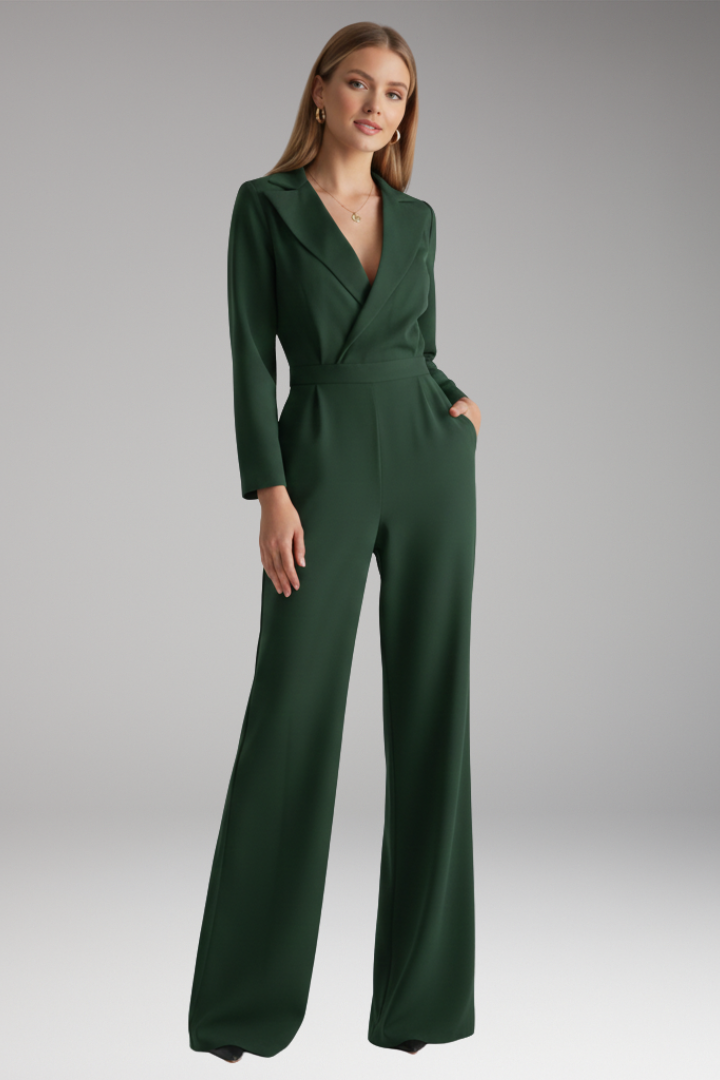 Women's Wide Leg Jumpsuit Shirt Collar