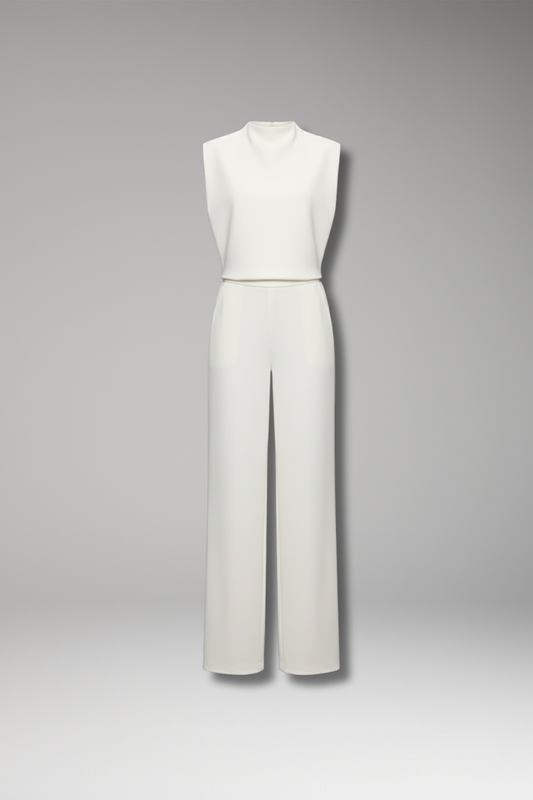 Women's Sleeveless Jumpsuit Wide Leg Design - 
Fashinoza
