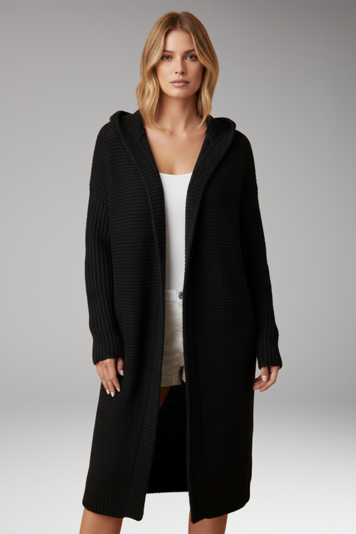 Women's Hooded Open Front Cardigan Sweater