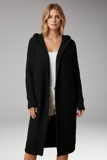 Women's Hooded Open Front Cardigan Sweater