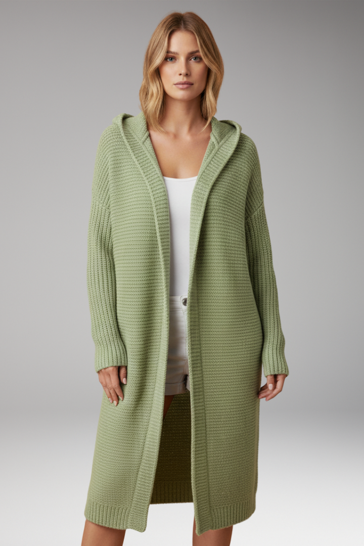 Women's Hooded Open Front Cardigan Sweater