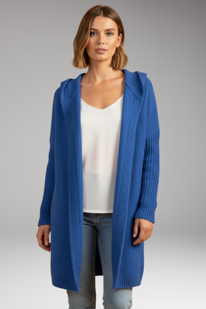 Women's Hooded Open Front Cardigan Sweater