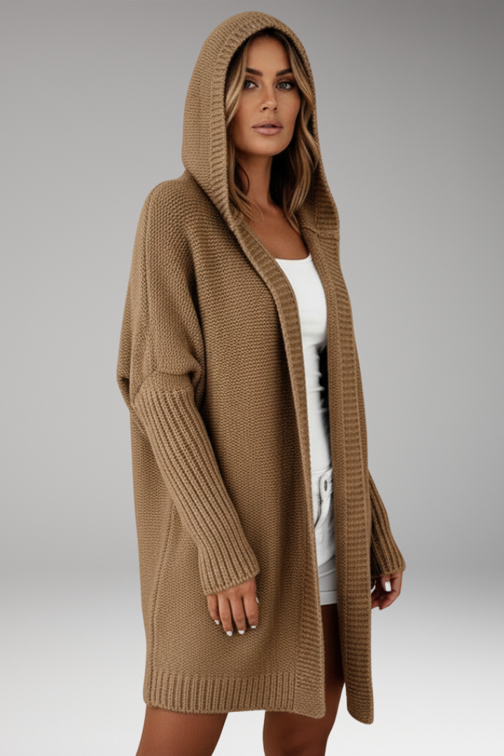 Women's Hooded Open Front Cardigan Sweater